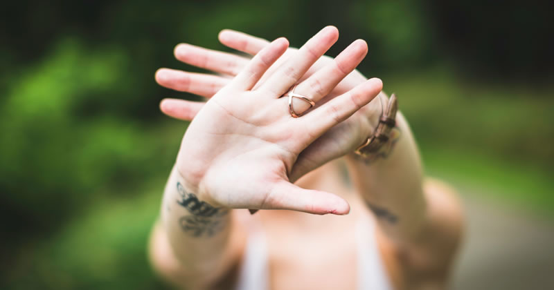 Hands held us to say stop