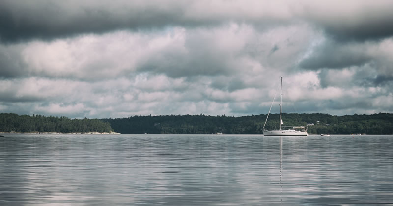 Sailboat on calm water